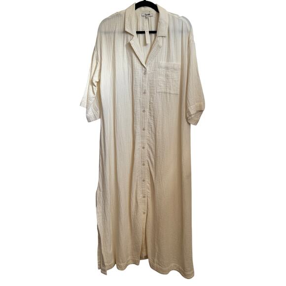 NWT Madewell Double Gauze Cover-up Midi Shirt Dress NC916 Medium - Picture 3 of 11